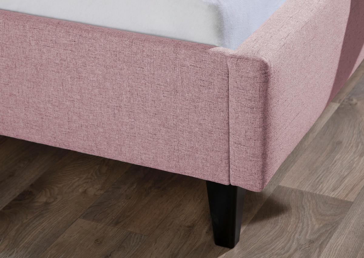 POLSTERBETT 140/200 cm,  in Rosa,  - Schwarz/Rosa, MODERN, Holz/Textil (140/200cm) - Livetastic