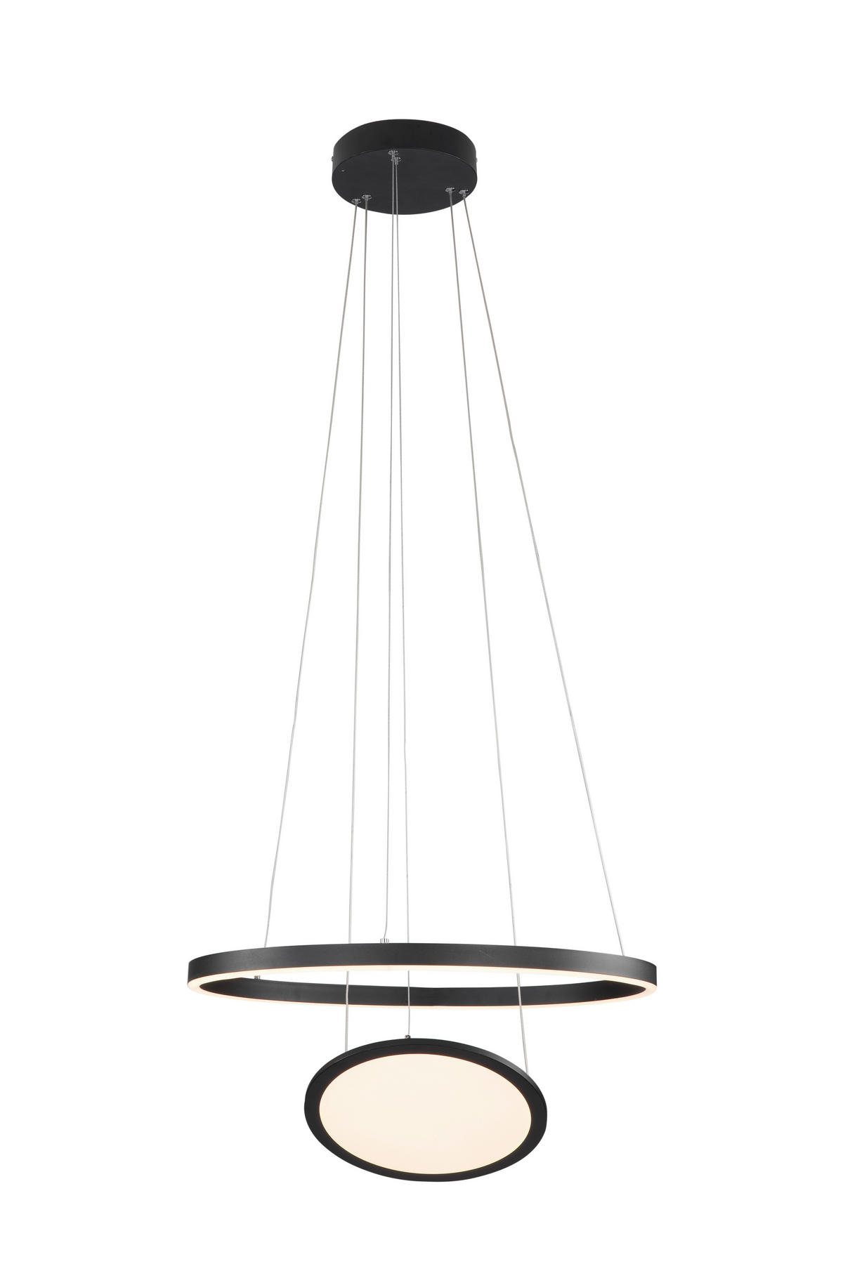 ZÁVĚSNÉ LED SVÍTIDLO, 60 cm  - bílá/černá, Trend, kov/plast (60cm) - Novel