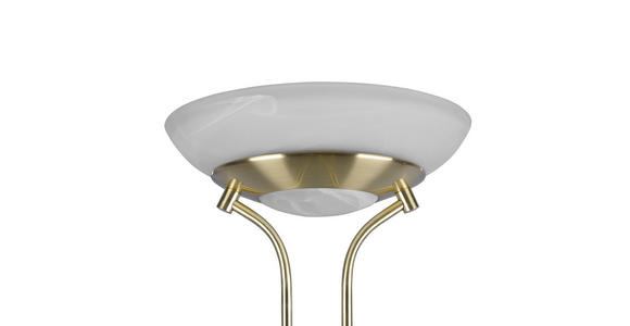 LED-DECKENFLUTER 32,5/180 cm - Messingfarben/Alabasterfarben, Basics, Glas/Metall (32,5/180cm) - Novel
