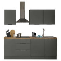 KÜCHENLEERBLOCK   in Graphitfarben  - Schwarz/Graphitfarben, Basics, Holzwerkstoff/Metall (220/211/60cm) - Xora