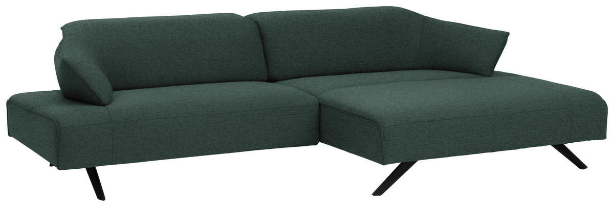 ECKSOFA in Struktur Türkis  - Türkis/Anthrazit, Design, Textil/Metall (276/165cm) - Himolla