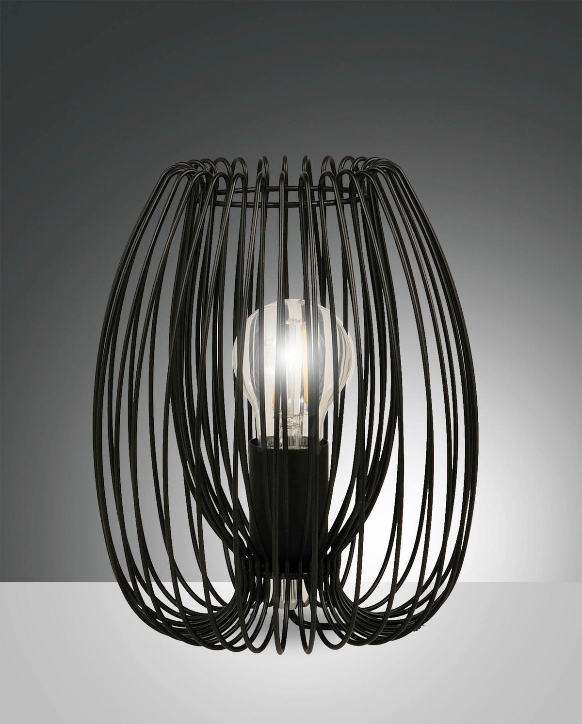 TISCHLEUCHTE Camp 20/24 cm   - Schwarz, LIFESTYLE, Metall (20/24cm) - Fabas Luce
