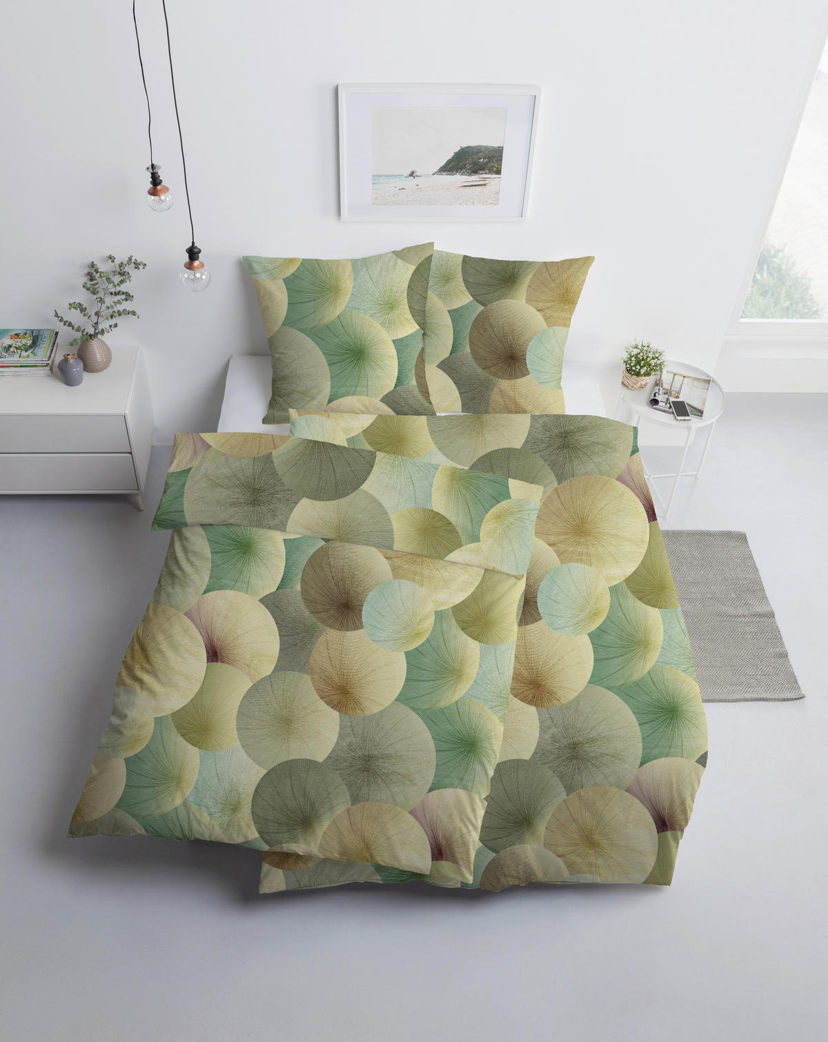 BETTWÄSCHE Impulse Makosatin 155/220 cm  - Grün, Design, Textil (155/220cm) - Estella