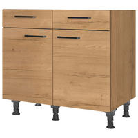 SCHUBKASTENUNTERSCHRANK 90/87/56 cm  in Eichefarben  - Eichefarben/Schwarz, MODERN, Holzwerkstoff/Metall (90/87/56cm) - Nobilia