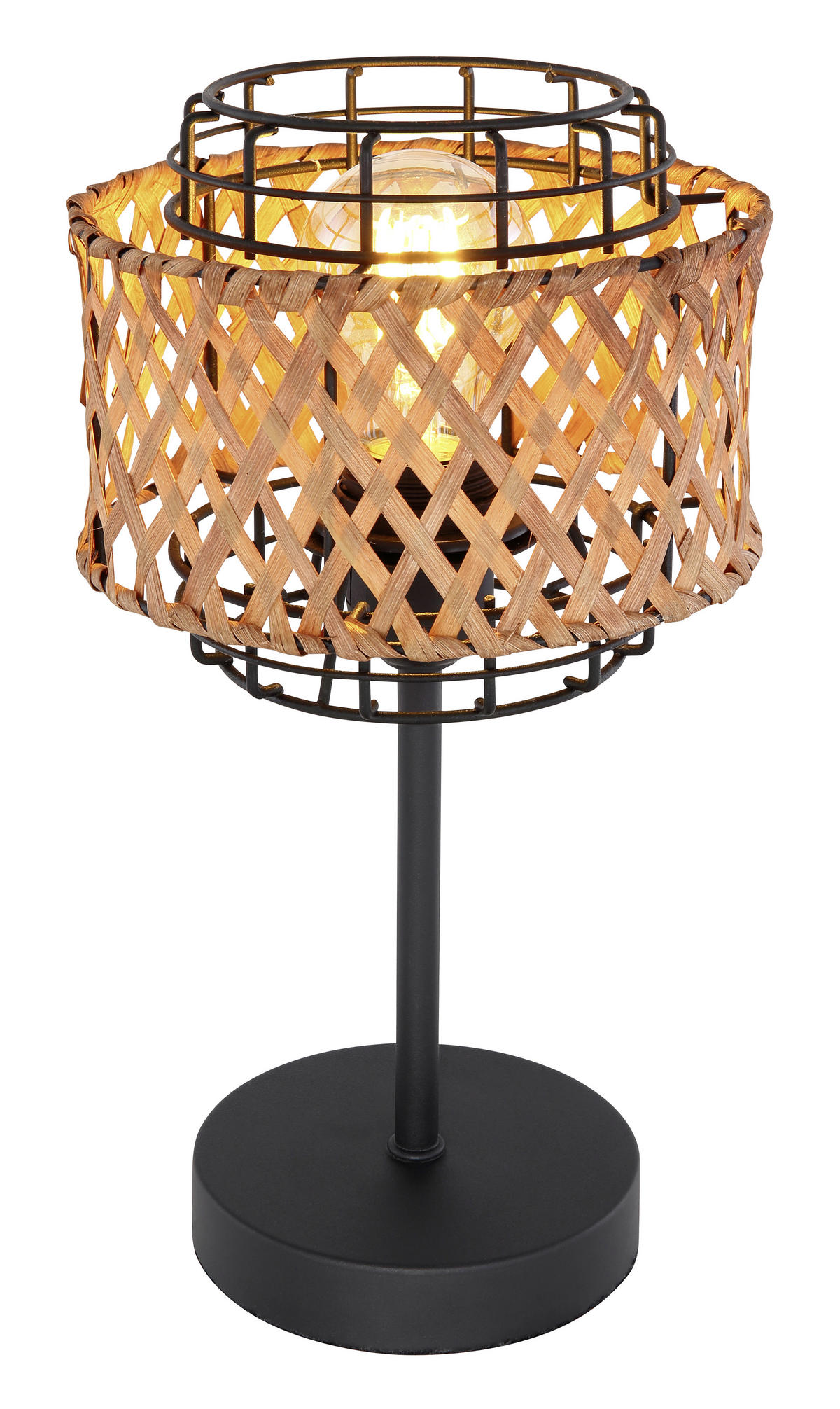 TISCHLEUCHTE 17/32 cm   - Dunkelbraun/Schwarz, Natur, Naturmaterialien/Metall (17/32cm) - Globo