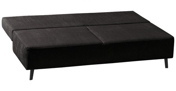 SCHLAFSOFA Cord Anthrazit, Grau - Anthrazit/Schwarz, MODERN, Textil/Metall (193/85/88cm) - Novel
