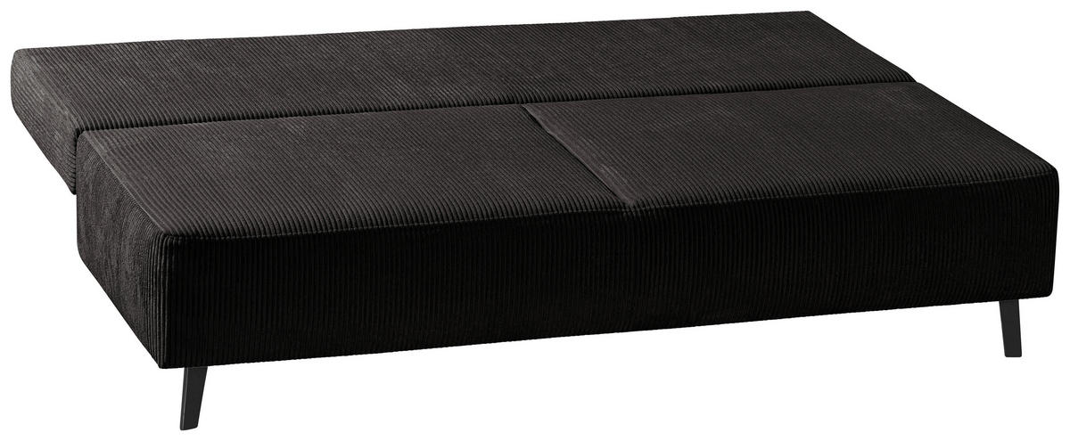 SCHLAFSOFA in Cord Anthrazit, Grau  - Anthrazit/Schwarz, Modern, Textil/Metall (193/85/88cm) - Novel