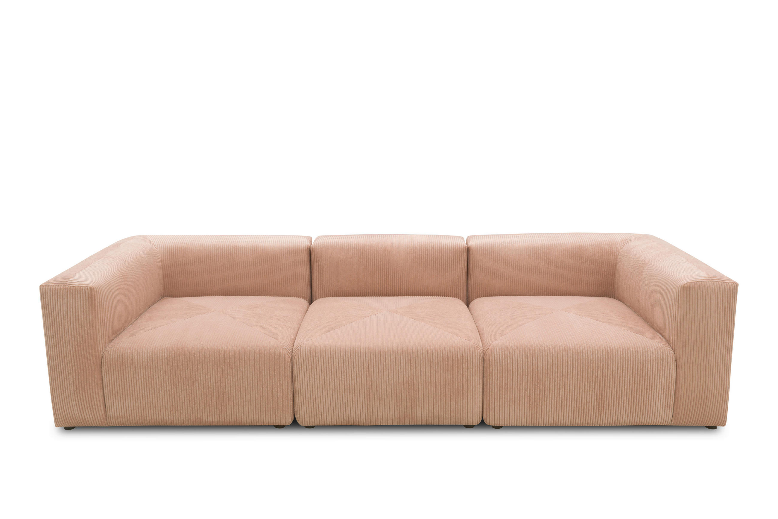 3-SITZER-SOFA Cord, Mikrofaser Rosa, Roségold  - Roségold/Schwarz, Design, Kunststoff/Textil (301/69/108cm) - MID.YOU