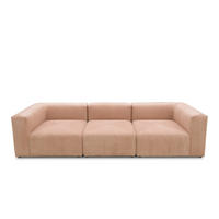 3-SITZER-SOFA Cord, Mikrofaser Rosa, Roségold  - Roségold/Schwarz, Design, Kunststoff/Textil (301/69/108cm) - MID.YOU