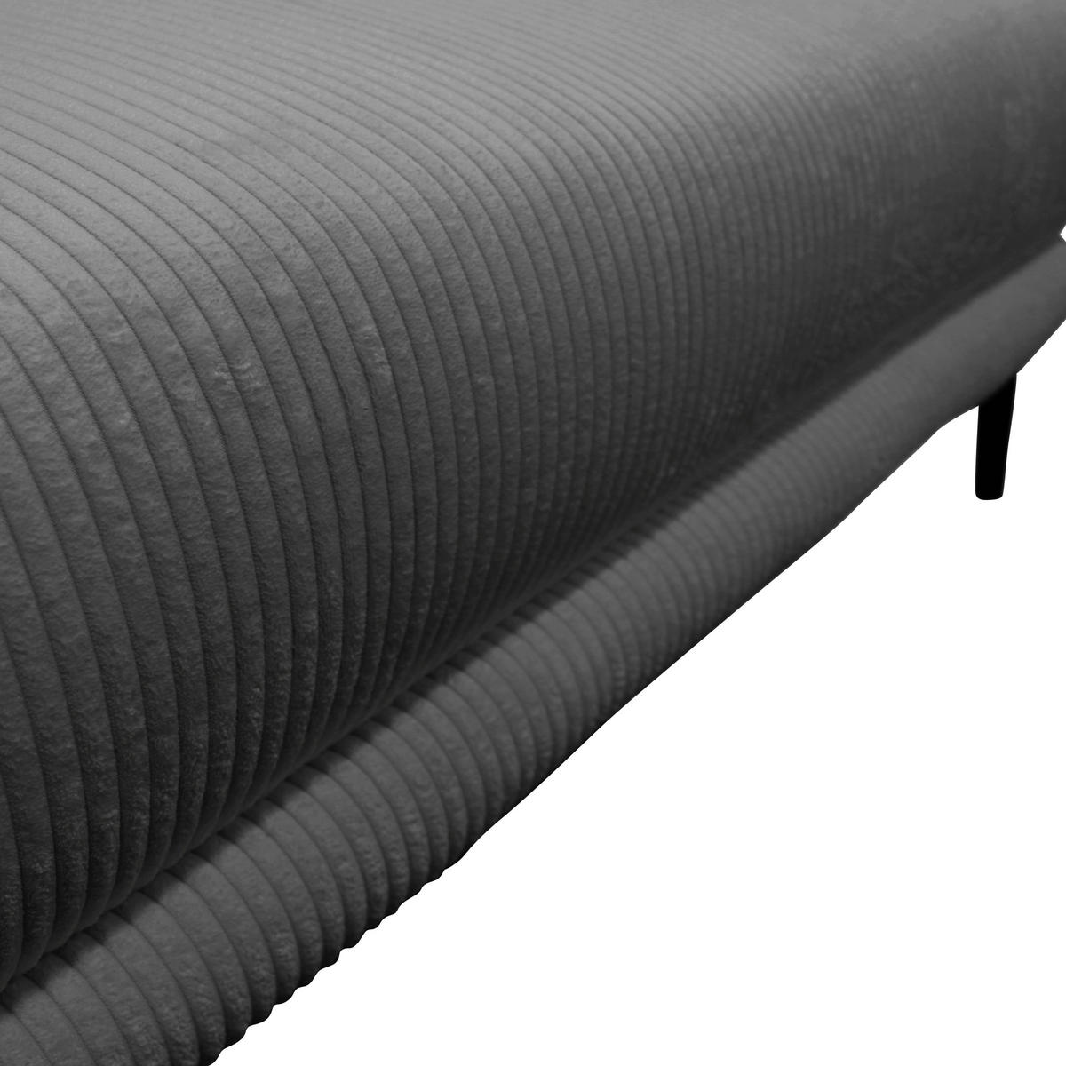 WOHNLANDSCHAFT NUOVO U Grau Cord  - Schwarz/Grau, Design, Textil/Metall (194/360/194cm) - MID.YOU