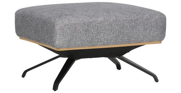HOCKER in Textil Grau - Schwarz/Grau, Design, Textil/Metall (74/46/66cm) - Novel