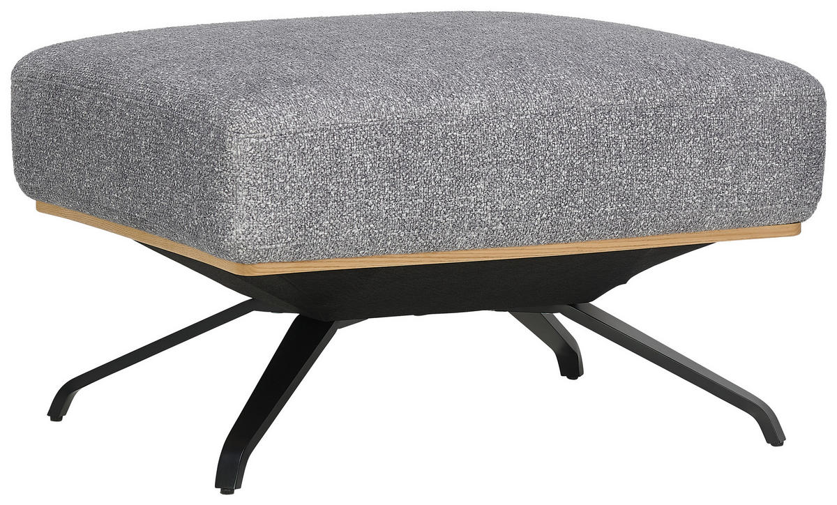 HOCKER in Textil Grau  - Schwarz/Grau, Design, Textil/Metall (74/46/66cm) - Novel