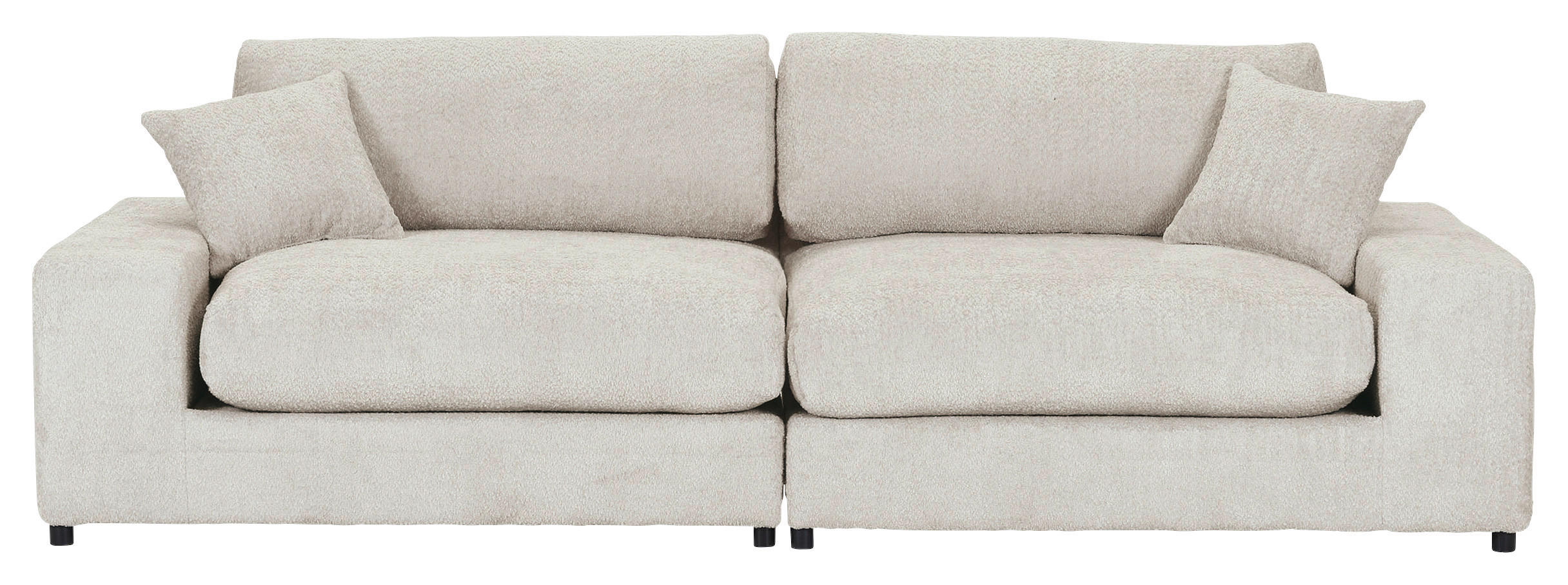 MEGASOFA  in Struktur, Bouclé Beige  - Beige/Schwarz, MODERN, Kunststoff/Textil (270/76/125cm) - Landscape
