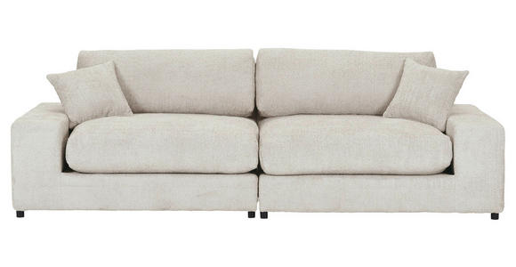 MEGASOFA Struktur, Bouclé Beige  - Beige/Schwarz, MODERN, Kunststoff/Textil (270/76/125cm) - Landscape