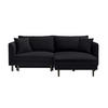 ECKSOFA Schwarz Velours  - Schwarz, Design, Holz/Textil (235/165cm) - Ti'me