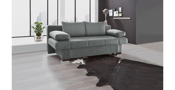 SCHLAFSOFA Grau - Wengefarben/Alufarben, KONVENTIONELL, Holz/Textil (200/80/104cm) - Novel