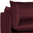 ECKSOFA Bordeaux Samt  - Bordeaux/Schwarz, Design, Textil/Metall (241/200cm) - Carryhome