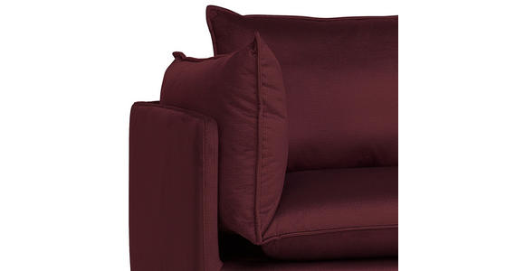 ECKSOFA Bordeaux Samt  - Bordeaux/Schwarz, Design, Textil/Metall (241/200cm) - Carryhome