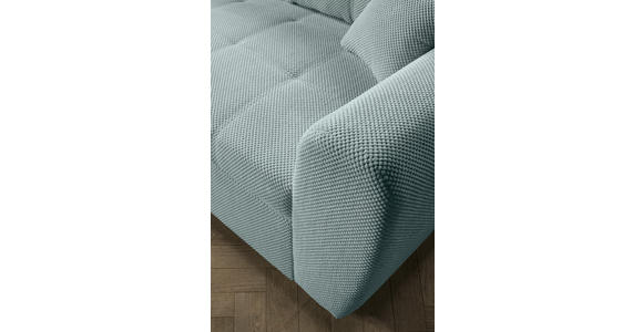ECKSOFA Mintgrün Plüsch Zierkissen, Rückenkissen, Schlaffunktion, Rücken echt  - Schwarz/Mintgrün, KONVENTIONELL, Kunststoff/Textil (175/249cm) - Carryhome