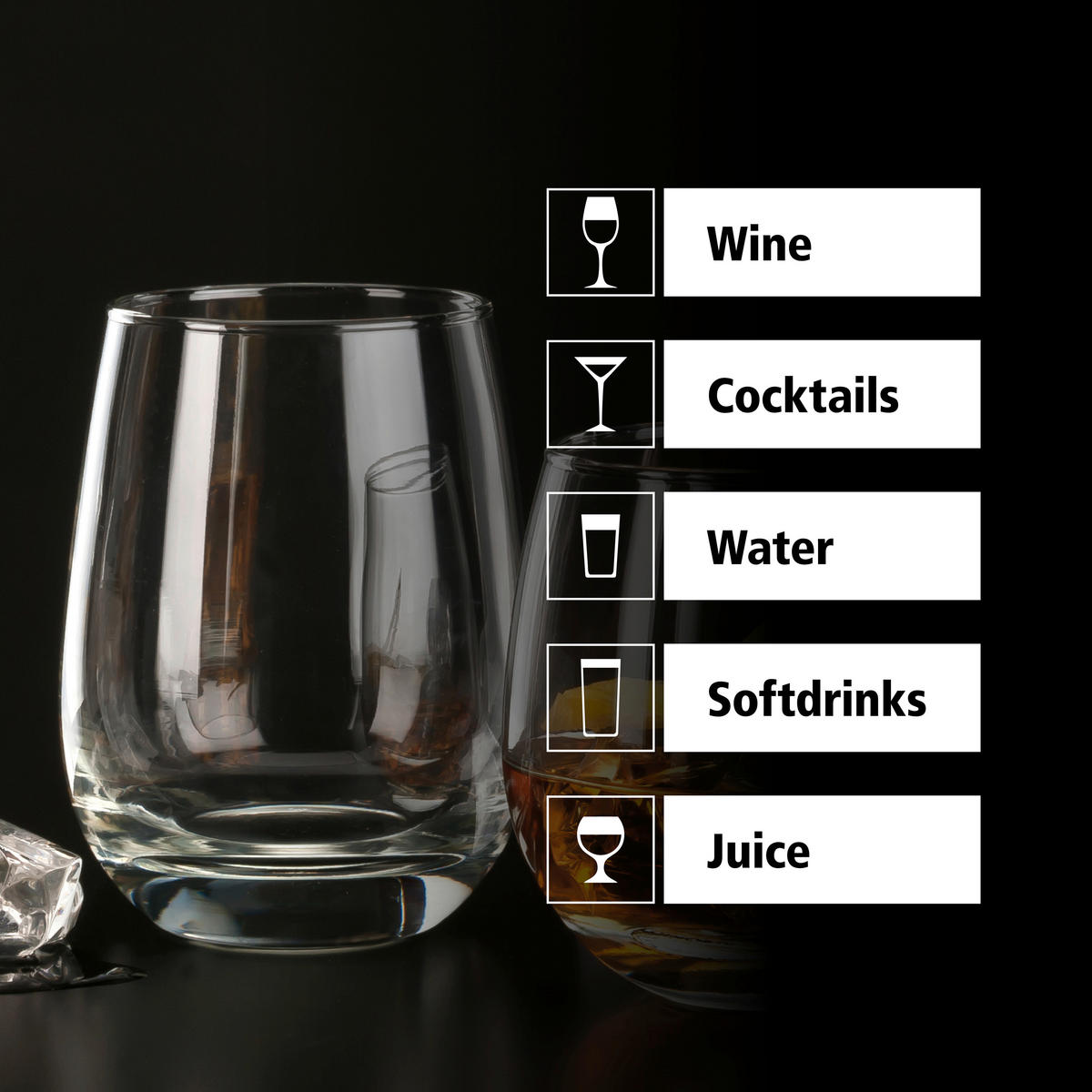 GLÄSERSET STEMLESS  12-teilig  - Klar, Basics, Glas (9/11,5cm)