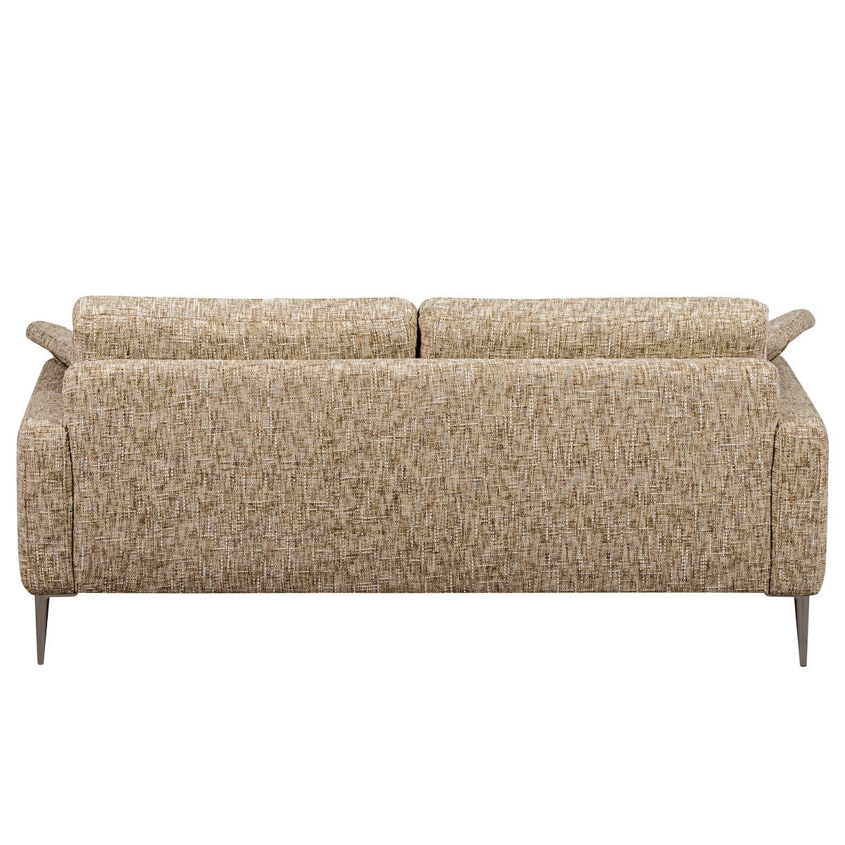 3-SITZER-SOFA Webstoff Hellbraun  - Hellbraun/Schwarzchrom, Design, Textil/Metall (187/85/92cm) - Livetastic