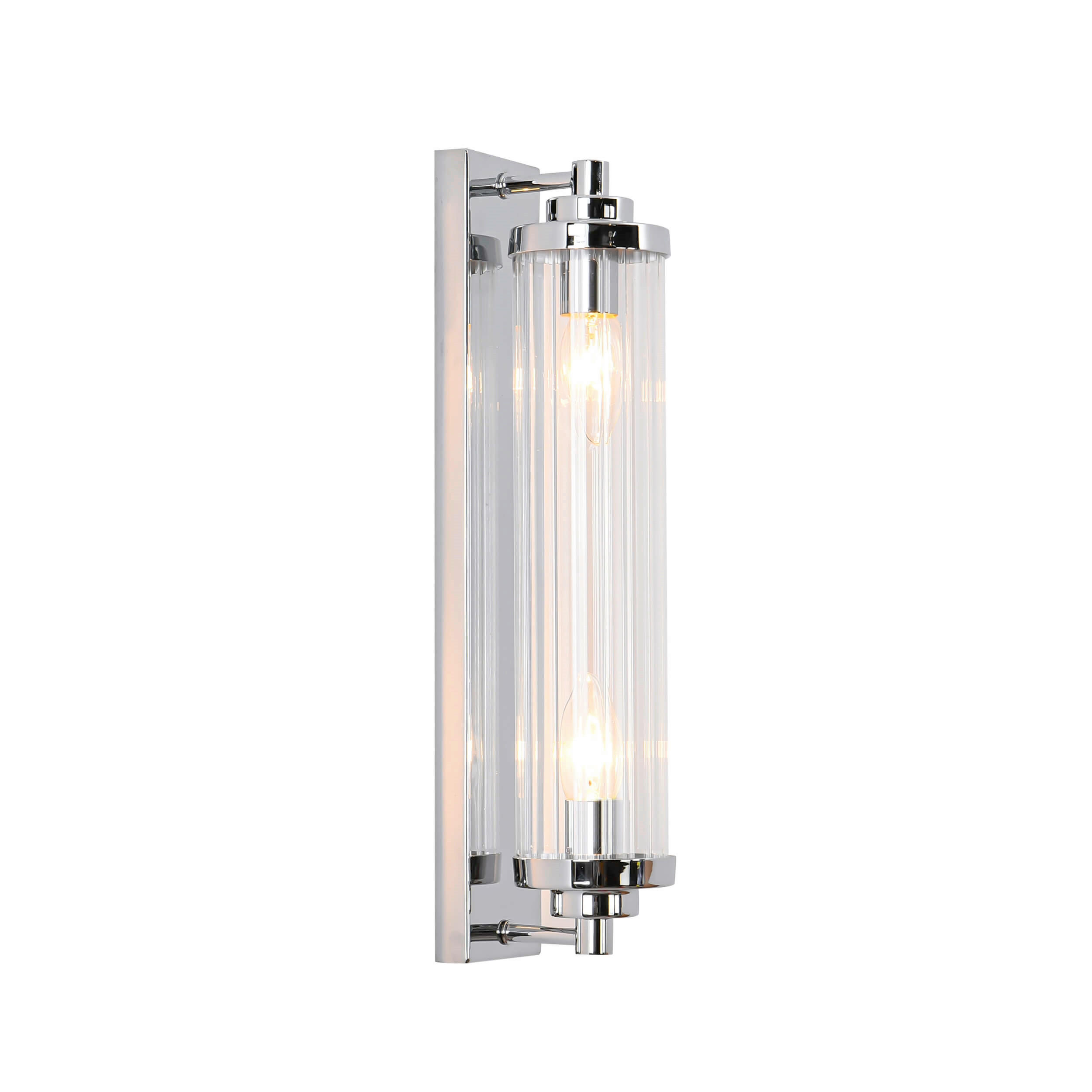 WANDLEUCHTE Lorenzo   - Chromfarben, KONVENTIONELL, Glas (42/10/8cm)