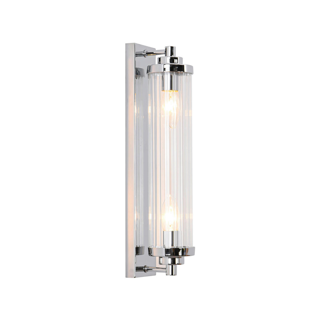 VÄGGLAMPA Lorenzo   - kromfärg, Klassisk, glas (42/10/8cm)