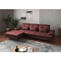 ECKSOFA in Vliesstoff Kombination Echtleder/Stoff Rotbraun  - Rotbraun/Schwarz, Konventionell, Leder/Textil (185/279cm) - Sit & More