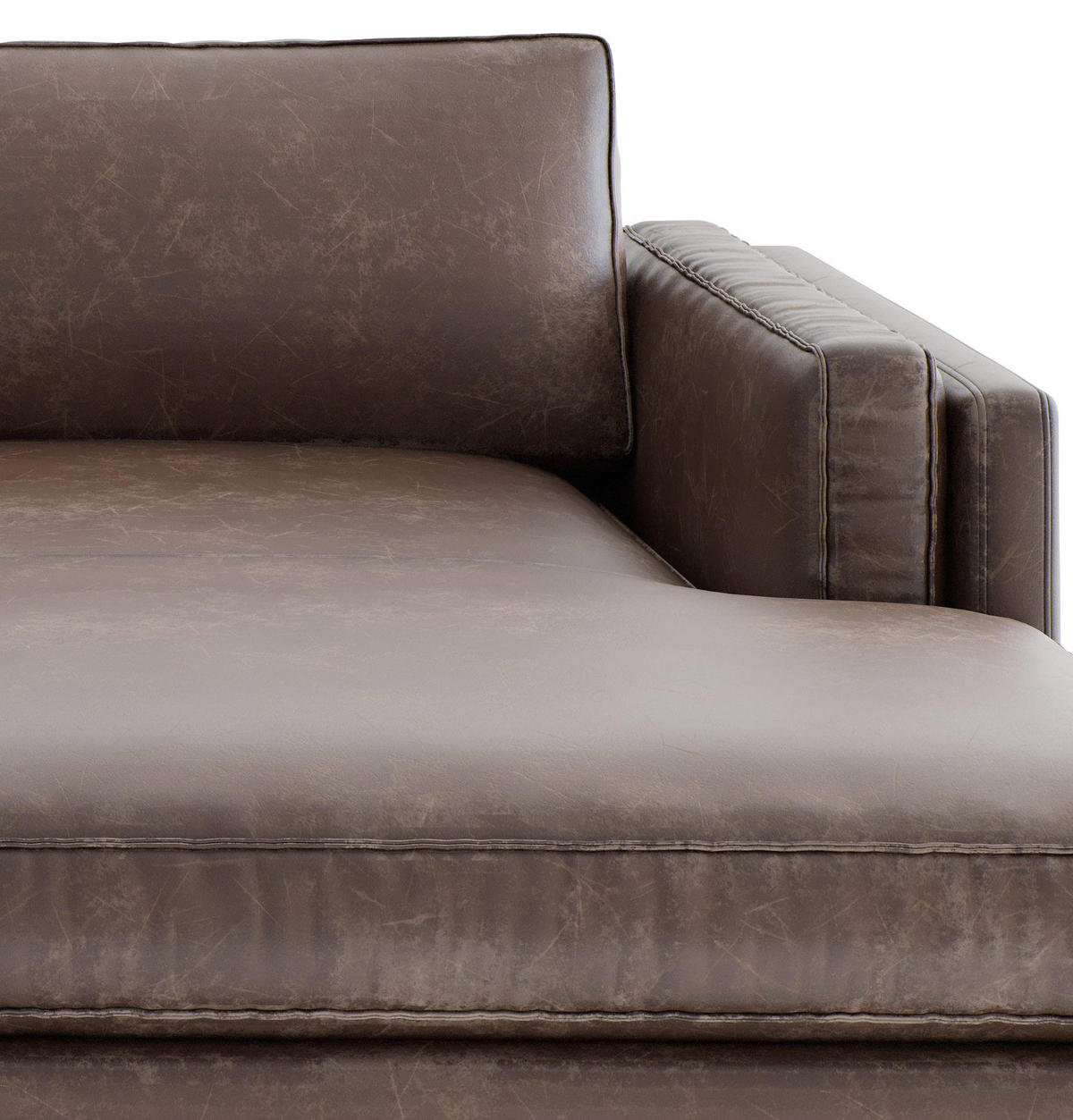 ECKSOFA Braun Lederlook, Flachgewebe  - Schwarz/Braun, Design, Textil/Metall (265/160cm) - Livetastic