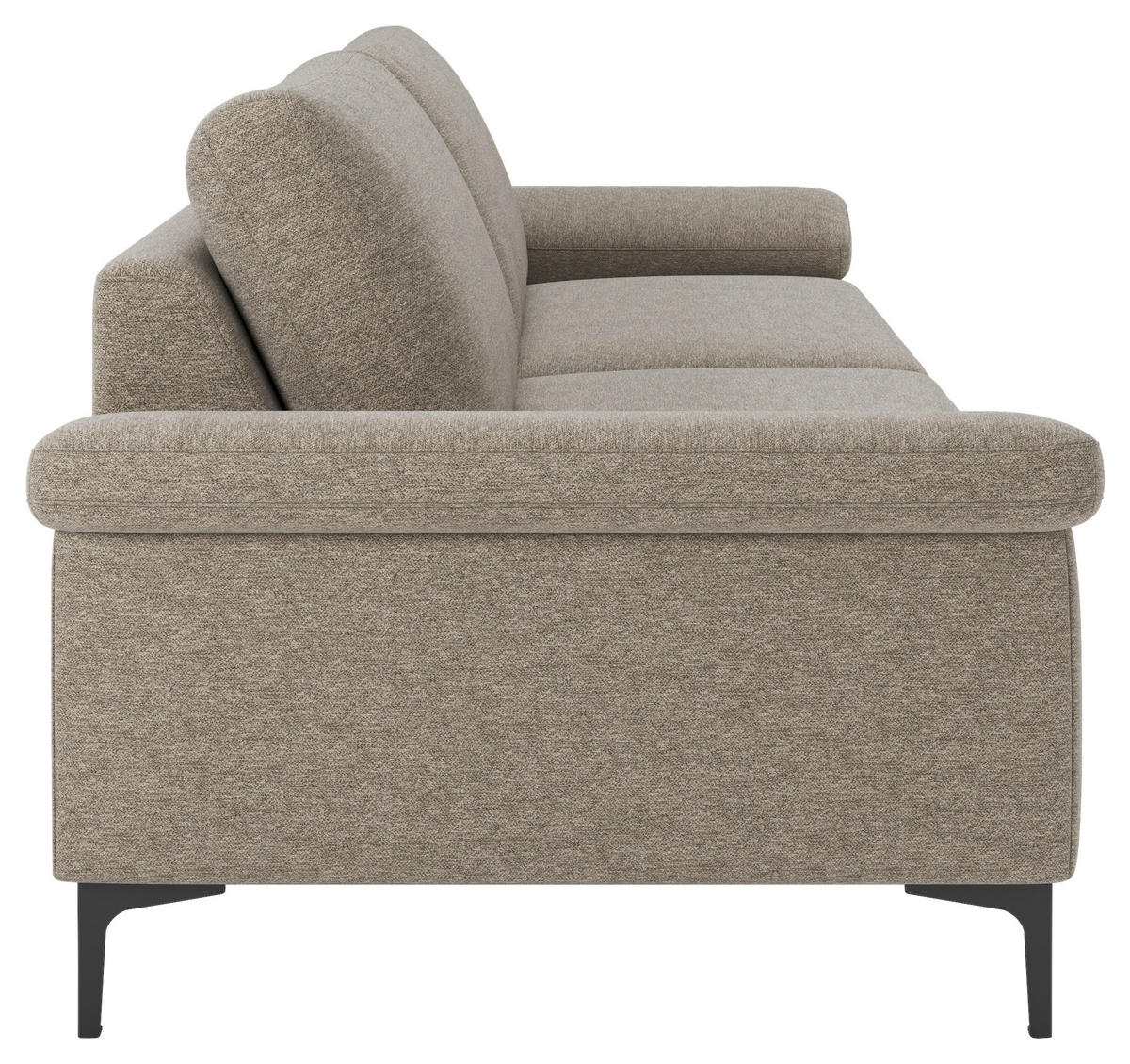3-SITZER-SOFA Flachgewebe Taupe  - Taupe/Schwarz, Design, Holzwerkstoff/Textil (226/89/97cm) - Pure Home Lifestyle