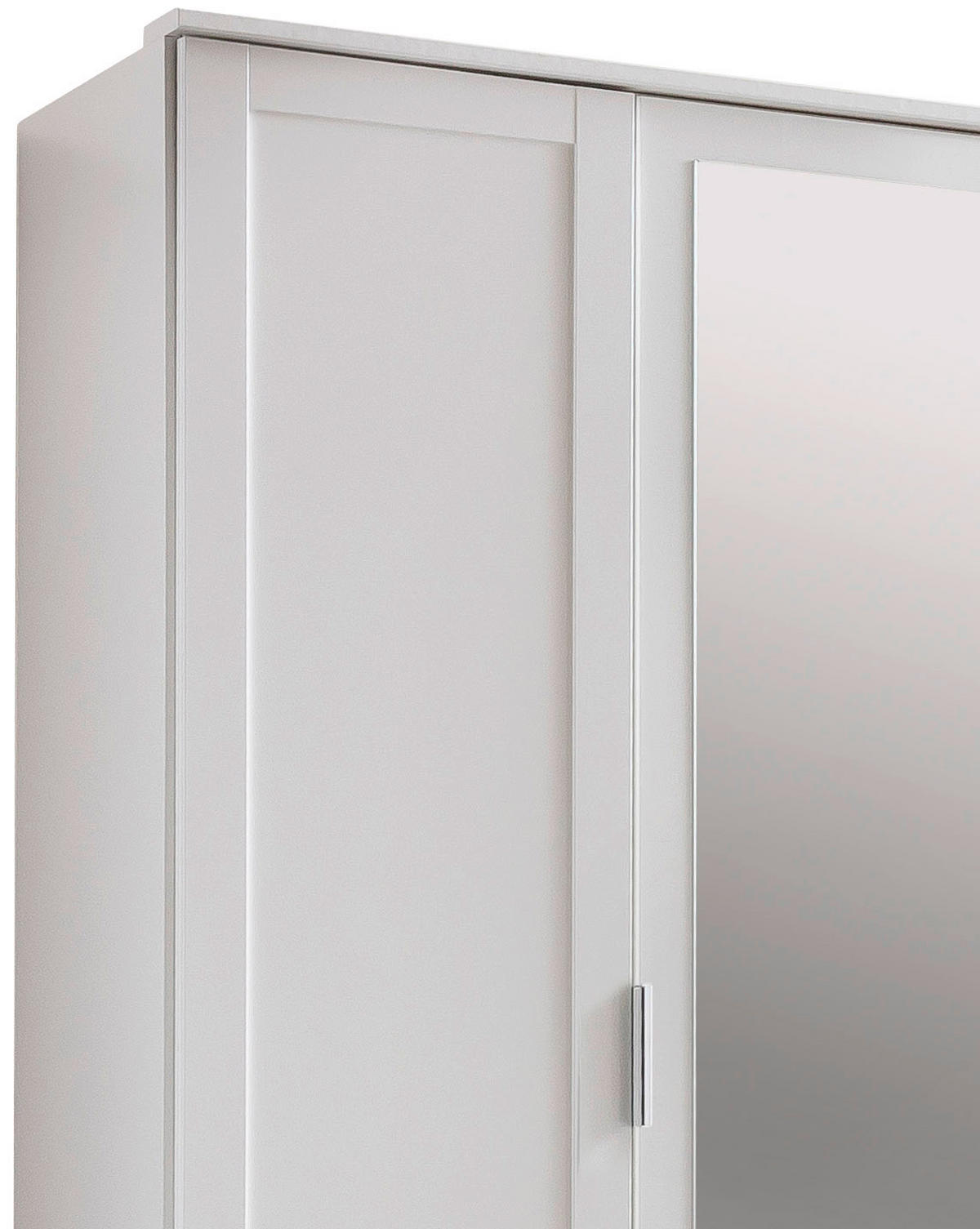 DREHTÜRENSCHRANK 135/211/59 cm 3-türig Weiß  - Silberfarben/Weiß, KONVENTIONELL, Glas/Holzwerkstoff (135/211/59cm) - MID.YOU