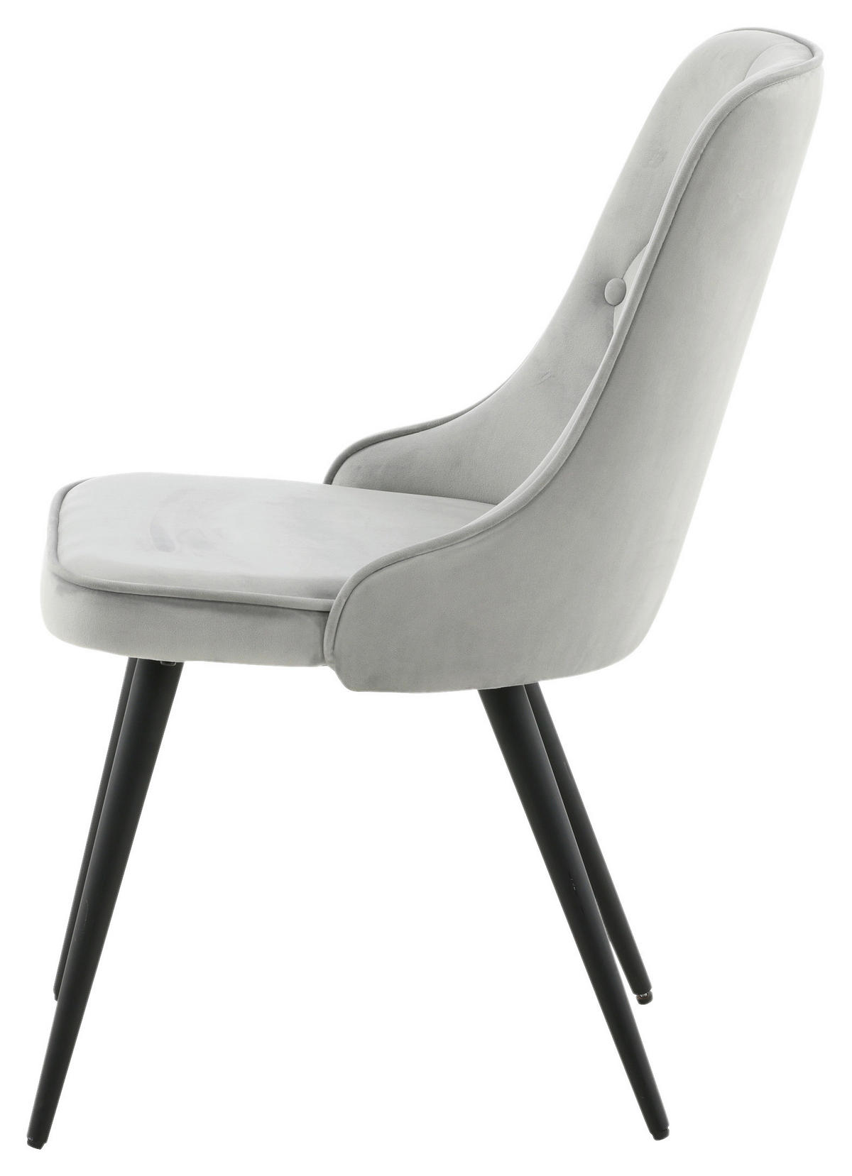 STOLSET 2 styck stål sammet  - ljusgrå/svart, Design, metall/textil (50/88,5/66cm) - Livetastic