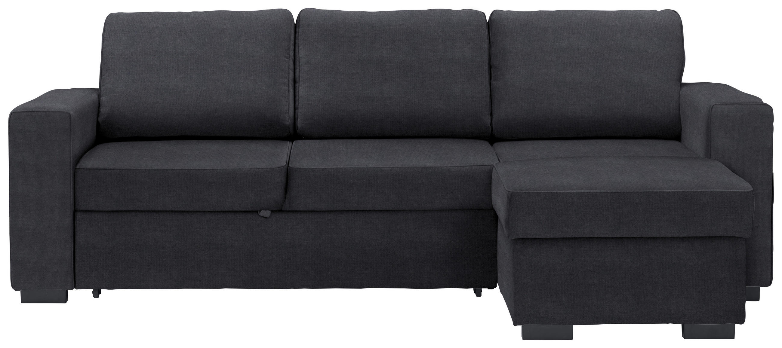 ECKSOFA  Velours Anthrazit  - Anthrazit/Schwarz, Design, Kunststoff/Textil (244/157cm) - Carryhome