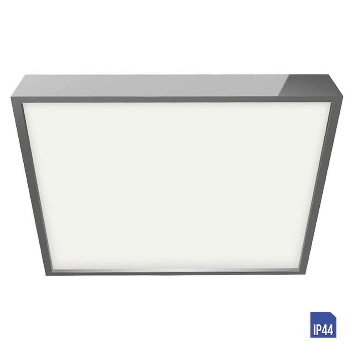 FÜRDŐSZOBAI MENNYEZETI LÁMPA - krómszínű/fehér, Basics, műanyag/fém (28/2,5/28cm)