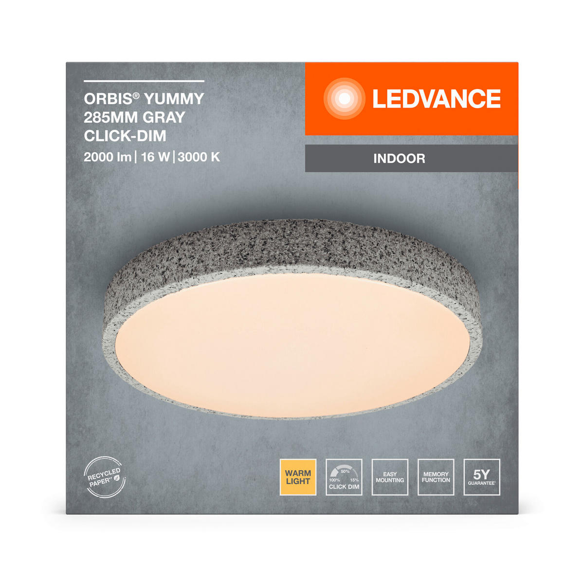 LED-DECKENLEUCHTE 28,5/6,5 cm   - KONVENTIONELL, Metall (28,5/6,5cm) - Ledvance
