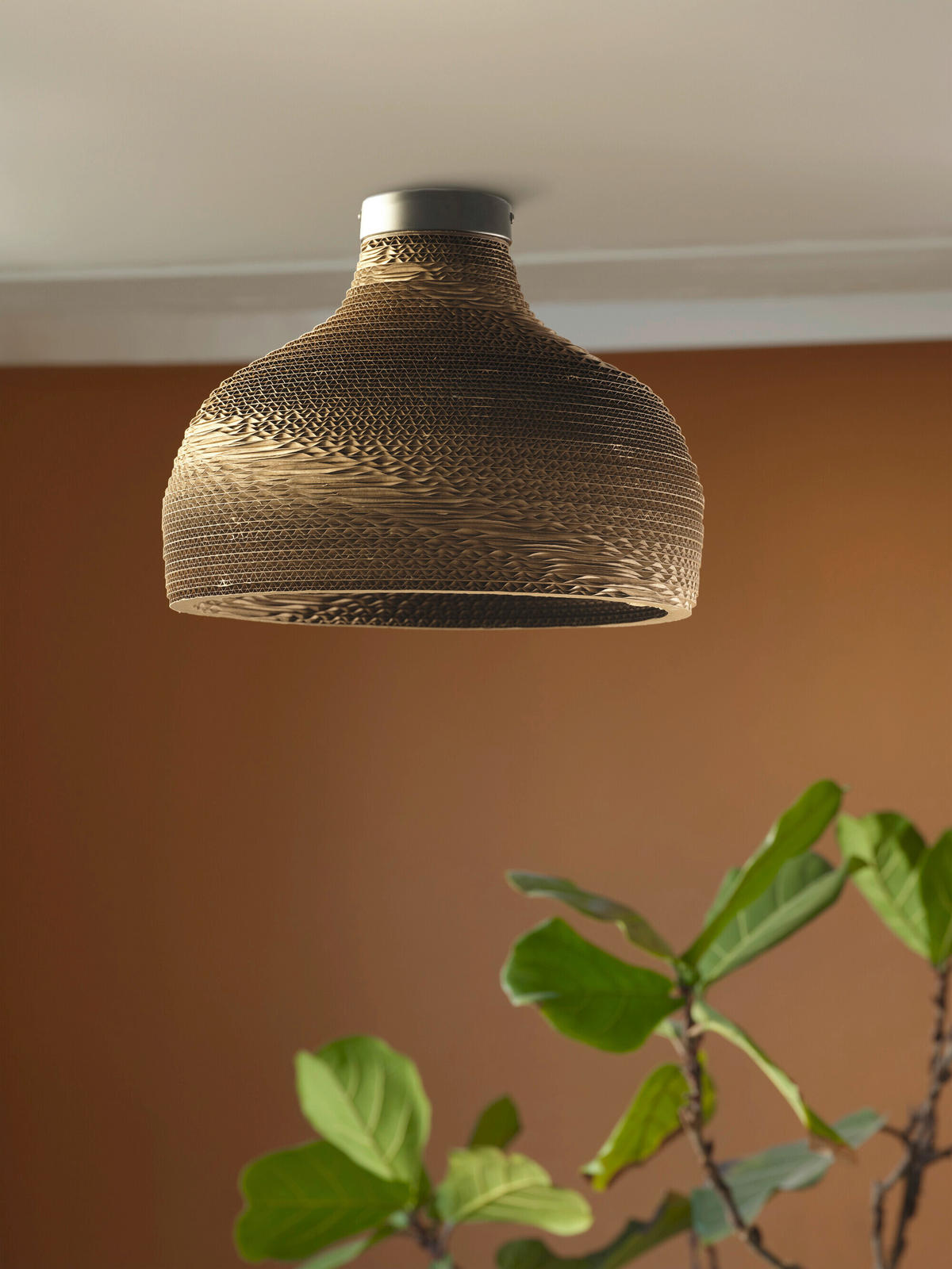 DECKENLEUCHTE  36/27.5 cm    - Braun, Natur, Karton/Metall (36/27.5cm) - Osram