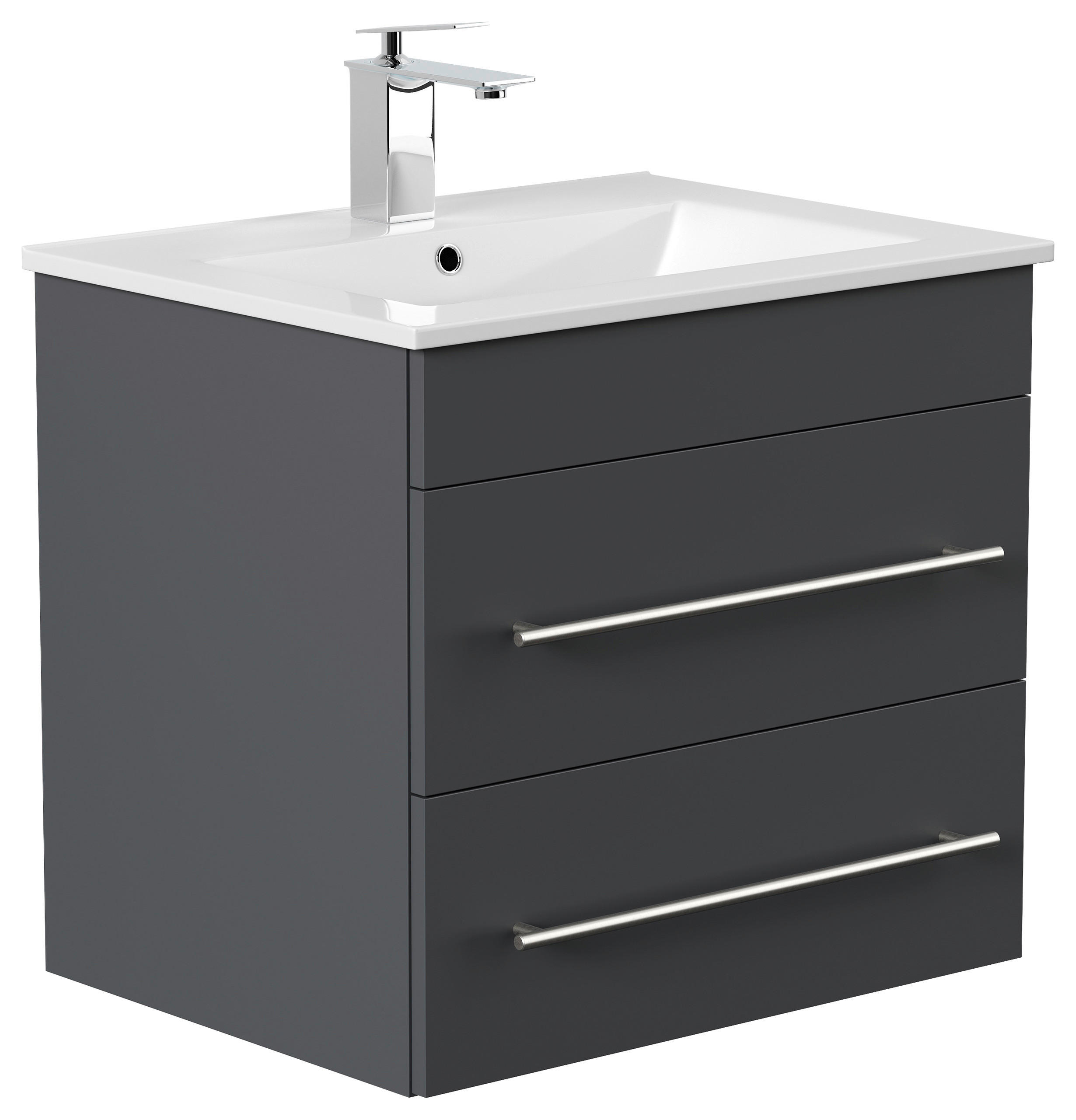 WASCHTISCHKOMBI 61,5 cm  - Graphitfarben/Weiß, Basics, Keramik/Holzwerkstoff (61,5cm) - MID.YOU