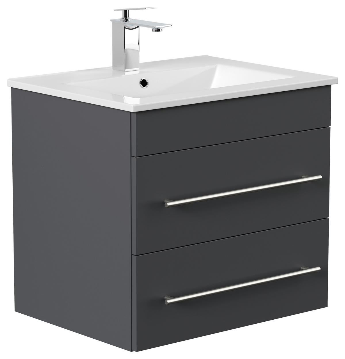 WASCHTISCHKOMBI 61,5 cm  - Graphitfarben/Weiß, Basics, Keramik/Holzwerkstoff (61,5cm) - MID.YOU