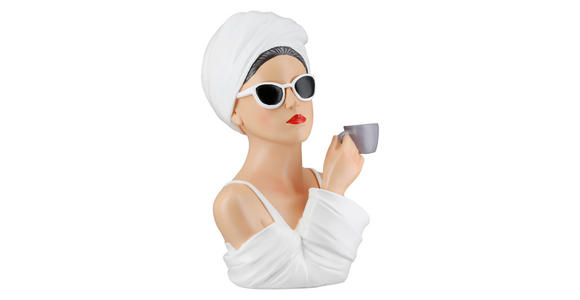 SKULPTUR - Beige/Weiß, Trend, Kunststoff (19/28/16,5cm) - Ambia Home