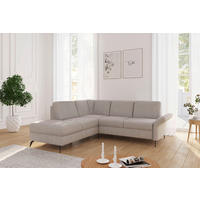 ECKSOFA ROCHELLE E Greige Flachgewebe  - Greige/Schwarz, KONVENTIONELL, Textil/Metall (216/240cm) - Sit & More