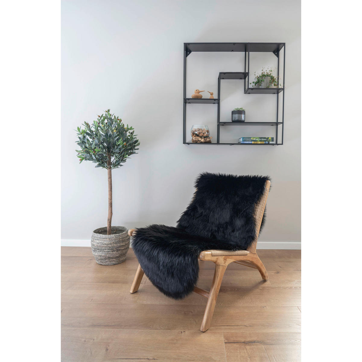 FELLTEPPICH 60/180 cm  - Schwarz, Trend, Textil (60/180cm)