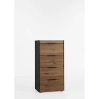 HIGHBOARD YORIS   in 63/124/44 cm  - Eichefarben/Anthrazit, KONVENTIONELL, Holz/Metall (63/124/44cm) - Schöner Wohnen