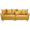 BIGSOFA Velours Gelb  - Gelb/Schwarz, Design, Textil/Metall (226/91/103cm) - Carryhome