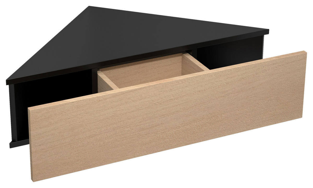 NACHTKÄSTCHEN 60/15/42,4 cm  in Schwarz, Honigeiche  - Honigeiche/Schwarz, Modern, Holzwerkstoff (60/15/42,4cm) - MID.YOU