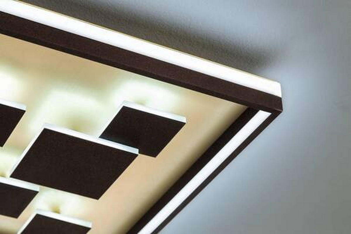 LED-DECKENLEUCHTE Rico 53/53/8,5 cm   - Rostfarben/Braun, Design, Metall (53/53/8,5cm) - Fischer & Honsel