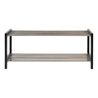 SCHUHREGAL Schwarz  - Schwarz, Design, Holz/Metall (78/32/34cm) - MID.YOU
