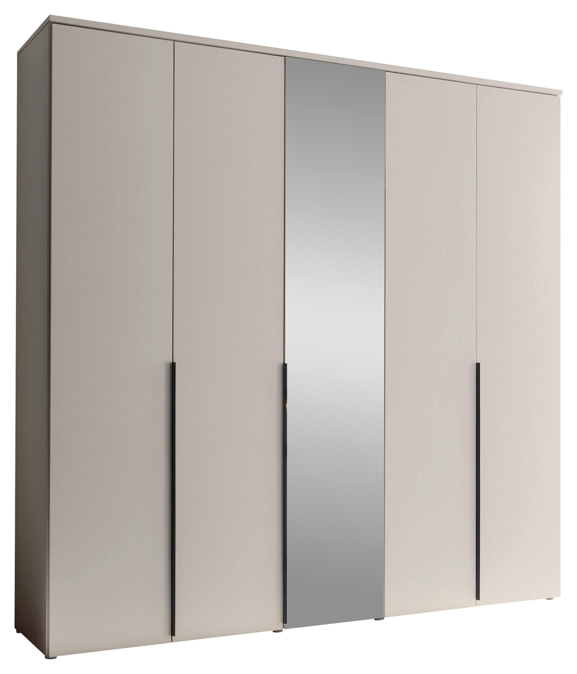 ORMAR S KLASIČNIM VRATIMA kašmir   - kašmir/crna, Moderno, staklo/drvni materijal (225/225/52cm) - Carryhome