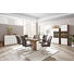 SIDEBOARD Hochglanz Eichefarben, Weiß - Edelstahlfarben/Eichefarben, Design, Holzwerkstoff/Metall (136/96/42cm) - Hom`in