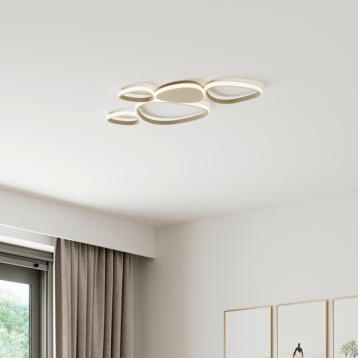 Plafonieră Cu Led 6,5 W     - nisipiu, Design, plastic/metal (90,5l) - Novel