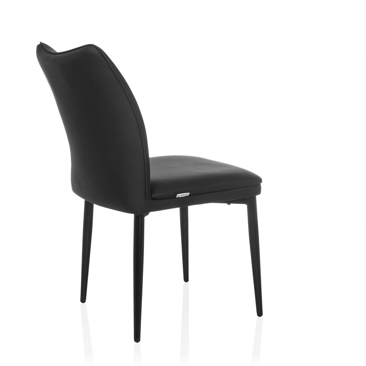 STUHL  in Lederlook Textil  - Schwarz, MODERN, Textil/Metall (47/87/61cm) - MID.YOU